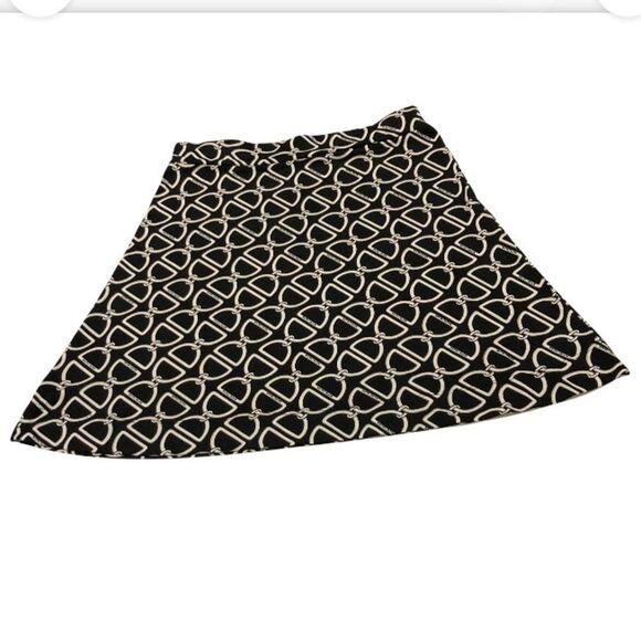 WHITE HOUSE BLACK MARKET Chain Black White A Line Career Business Skirt Medium - Picture 9 of 14